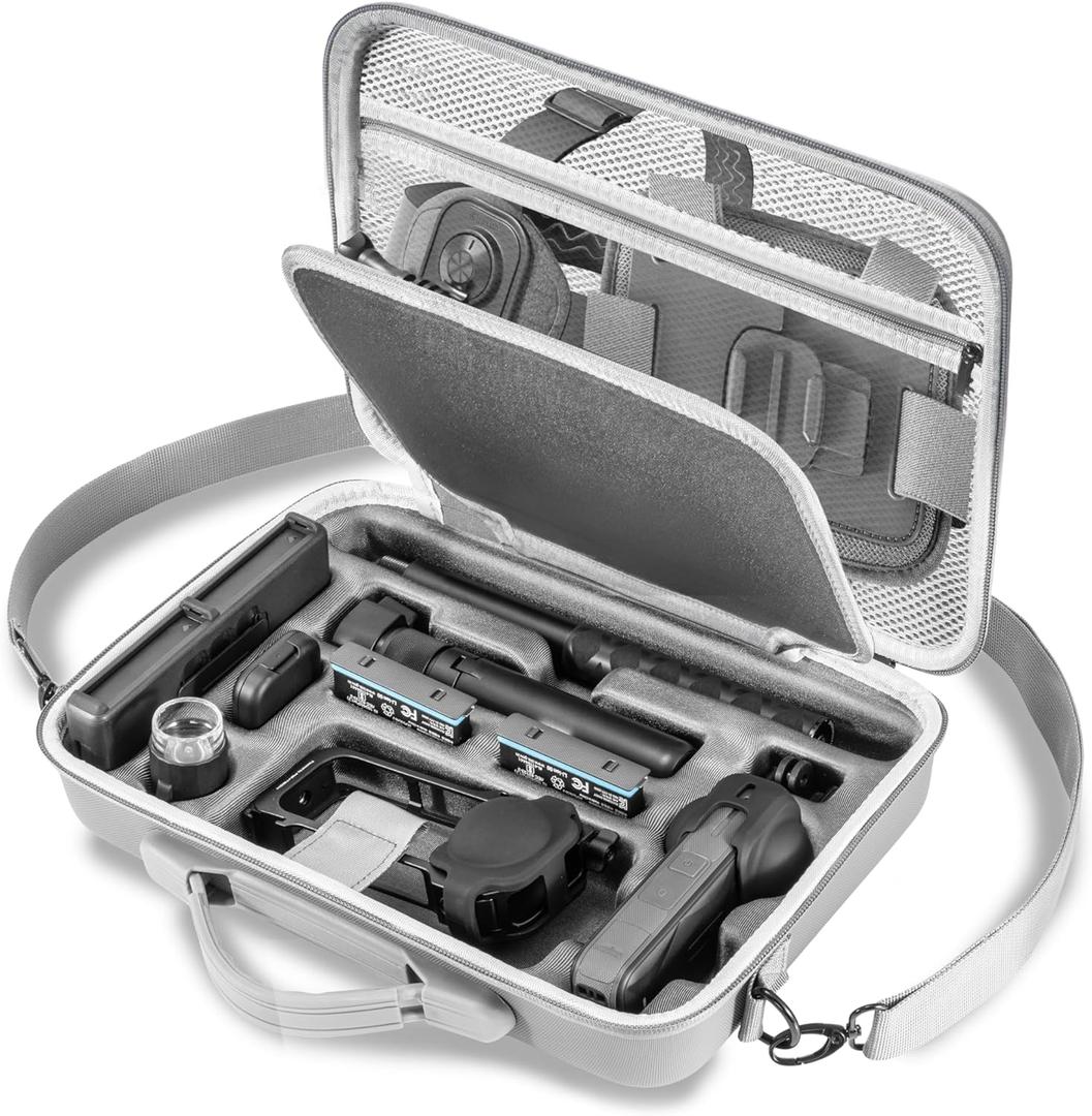 Carrying Hard Case for Insta360 X5, Dual Layer Protective Travel Bag for X4
for Insta 360 X4 Air Basic Bundle Battery Charge Accessories Bullet Time Handle/114CM Selfie Stick- Storage Carrying Bag