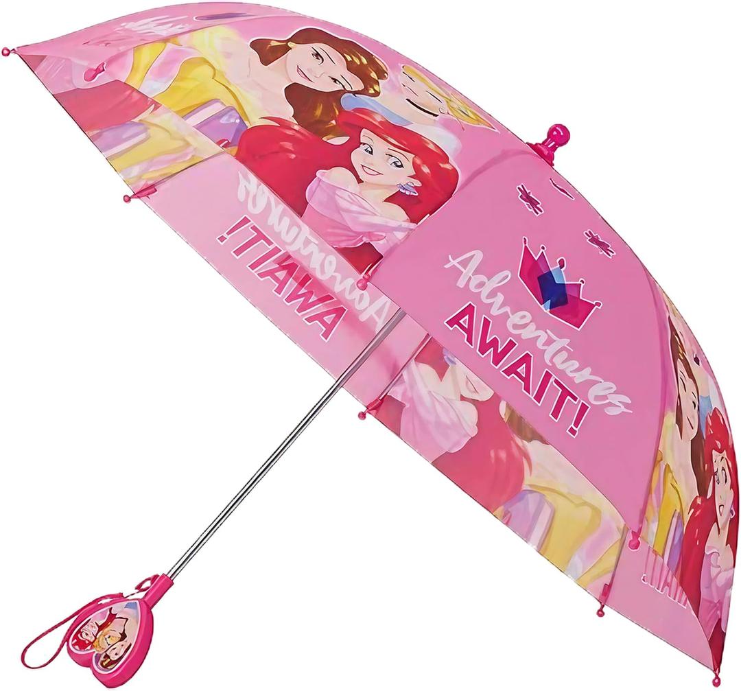 Disney Kids Umbrella, Frozen/Princess/Minnie Mouse Toddler and Little Girl Rain Wear for Ages 3-6