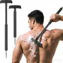 VEYLA Professional Skin-Safe Zero-Cut Back Shaver for Men, Extendable Aluminum Alloy Handle Up to 17.7 Inches, Wet & Dry Use Body Hair Trimmer and Groomer, DIY Nick-Free Mens Back Shaver (1 Pack)