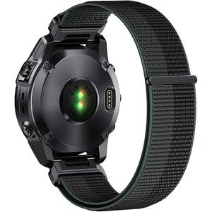 Compatible with Garmin Fenix 8/8 Pro 51mm/Fenix 7X/6X/6X Pro/5X/5X Plus, 26mm Nylon Hook Loop Quick Easy Fit Watch Band Breathable Strap Replacement for Garmin Descent MK1/D2 Delta PX/D2 Charlie
