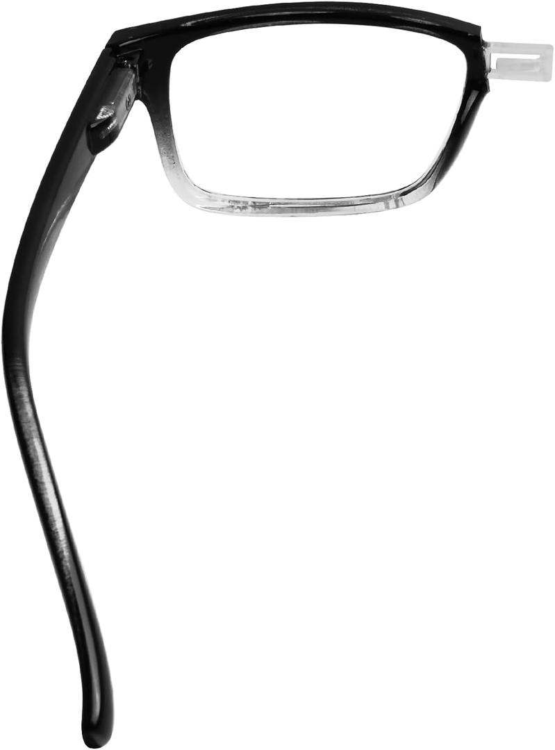 (Must Buy Both Eye) Black Clear-Left Eye +2.50 Reading Glasses with Different Strength for Each Eye
