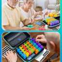 Monthly Pill Organizer 2 Times a Day, with Portable Hard Shell, Pill Cutter, 31-Day Box, Plastic Opening Pick, Monthly & Weekly Stickers, Convenient Medication Management (Black, 2 Times a Day)