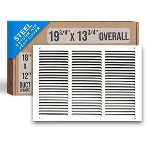 Fits 18x12 Duct Opening | Steel Return Air Grille by Handua | Vent Cover Grill for Sidewall and Ceiling | White | HVAC Cold Air Intake Grille | Outer Dimensions: 19.75"W X 13.75"H