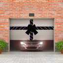 Giant Christmas Garage Door Bow Decoration with Light Large Velvet Christmas Ribbon Bow Garage Door Banner Cover for Xmas Indoor Outdoor Home Party Decoration, 26.25 x 11.81 ft(Black)