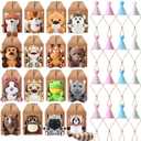 Seenelling 48 Pcs Mini Safari Animals Set Forest Bulk Adopt a Pet Party Favors Jungle Animal with Birthday Hats Paper Boxes for Animal Theme Favor Birthday Party Gift