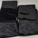 Joydeco Black 100% Blackout Curtains 96 Inch 2 Panels, Luxury Thermal Insulated Black Velvet Curtains for Bedroom Living Room, Soundproof Blackout Window Drapes, Rod Pocket & Back Tab (52W x 96L)