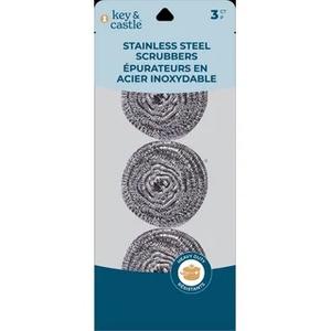 Stainless Steel Scourers, 3 Per Pack - 1 Pack
