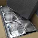 Insulated Cold Food Buffet Ice Serving Trays 6 Lids 6 Pans 2 Ice Packs Insulation Box Cooled Condiment Serving Container Ice Platter Food Cooler for Parties Buffets Fruit Market
