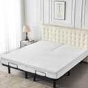 Kingnex Waterproof Partial Split Top King Mattress Protector for Adjustable Bed with Upper Flex 32-34" from Head Soft Noiseless Bamboo Viscose Terry Fitted Mattress Cover