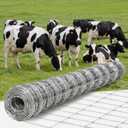 Cattle Farm Fence 5Ft x 164Ft, 12 Gauge Heavy Galvanized Steel Wire Fencing Outdoor for Livestock Control/Pet Supplies/Farmer/Agriculture/Pasture/Cross Fencing/Horse/Goat/Deer/Pig/Sheep/Garden