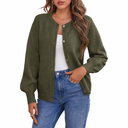 Saodimallsu Womens Button Down Cardigan Sweaters Crew Neck Long Sleeve Open Front Loose Fall Soft Knit Sweater Coats (Medium)