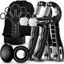 ACOTANT Grip Strength Trainer(5 Pack) with Finger Exerciser, Hand Grip Strengthener, Finger Stretcher,Grip Ring & Stress Relief Ball for Muscle Building and Injury Recover with Carry Bag