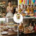 200 Pcs Dessert Cups with Spoons Small Plastic Goblets Disposable Parfait Pudding, Mousse, Appetizer Cups Set for Wedding Valentine's Day Party(Goblet,Gold Glitter)