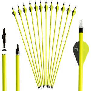 S F 28 30 inch Carbon Arrow Practice Hunting Arrows Spine 500 for Compound & Recurve Bow(Pack of 12)