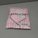 Veseacky Xms Satin Pajama Sets for Girls Silk Button Down PJ Set Silk Sleepwear Birthday Pajamas Gift (Pink Stripe,150)