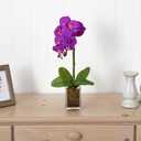 Nearly Natural 20in. Orchid Phalaenopsis Artificial Arrangement in Vase
