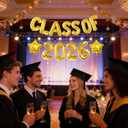 2 x Gold Class of 2026 Balloons for Class of 2026 Decorations