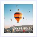 JCJMY 24x24 Picture Frame White with 20x20 Mat, Display Photo 20x20 with Mat or 24 x 24 Without Mat, Wall Hanging Large 24x24 Poster Frame with Shatter Resistant Plexiglass, White