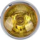 Retro Motorcycle Front Headlight Round Modified Yellow Lens Fit for CG125 GN125 Alloy Cover Enhanced Visibility Design