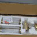 Modern Brushed Brass Vanity Light Fixture - Dual Glass Rods Wall Sconce for Bathroom, Double Light Socket E12 Candelabra Base, Mirror Vanity Lighting (Bulbs Not Included) (20inch)