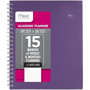 Mead Planner 2024-2025 Academic, Weekly & Monthly, 8 1/2" x 11", Large, Basic, Purple (CAW62059)