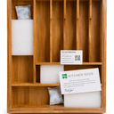 Culinary Edge Expandable Bamboo Drawer Organizer, Adjustable 8-Slot Cutlery Tray for Silverware & Kitchen Utensils, Natural Acacia Drawer Divider for Flatware and Gadget Storage