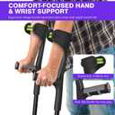 Forearm Crutches (One Pair) for Adults, Folding Forearm Crutches Adults Lightweight Height-Adjustable, Open Cuff, Aluminium with Rubber Ergonomic Handles