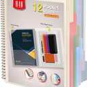H4D 12 Pocket Morandi Color Spiral Multi Pocket Folder Poly Project Organizer