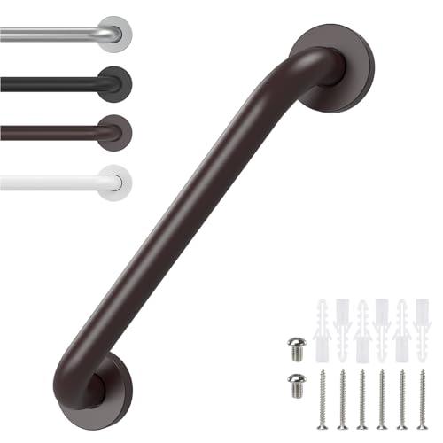 12 Inch Grab Bars for Wall Oil Brown, Safety Shower Grab Bars for Seniors Elderly Handicapped, Handicap Grab Bars for Shower with Concealed Screws, Tesuchan