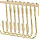 Hotop 36 Pcs Gold S Hooks for Hanging 2.4 Inch Heavy Duty S Shaped Hook Rack Metal Non Slip Hanger for Christmas Tree Stocking Kitchen Pot Utensils Closet Wire Bathroom Bedroom Pan Bag Towel Plant
