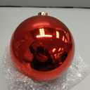 Zubebe 4 Pcs Extra Large Christmas Ball Ornaments 8'' (200 Mm) Giant Oversized Plastic Xmas Ball Big Hanging Christmas Tree Ornaments for Holiday Party Outdoor Decor (Shiny Red)