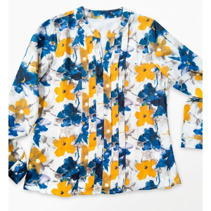 Blooming Jelly Women's Dressy Casual Blouses Business Work Tops Long Sleeve Floral, Small