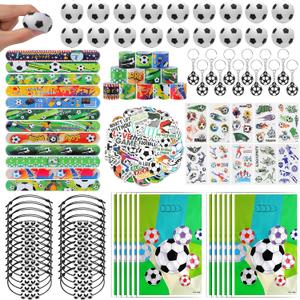 Kolewo4ever 294 Pieces Soccer Party Supplies Set Bulk Sports Goodie Bag Fillers for Soccer Party Gifts Bags