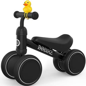 Bobike Baby Balance Bike Toys for 12-36 Months Kids Toy Boy and Girls Gifts Toddler Best First Birthday Gift Children Walker No Pedal Infant 4 Wheels Bicycle (Classic, Black)