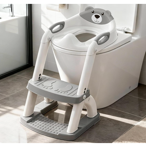 Potty Training Seat, SKYROKU Upgrade Toddler Toilet Seat for Kids, 2in1 Potty Training Toilet, Guard AntiSlip Pad Step Stool,New SectorShape Stabilized Base and Heavier More Reliable (8899 Grey)