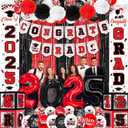 Red and Black Graduation Decorations 2025 Congrats Grad Banner Class of 2025 Decorations Grad Party Decorations 2025 Graduation Banner