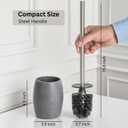 Clasin Home Toilet Bowl Brush and Holder with Stainless Steel Long Handle, Toilet Scrubber Brush with Durable Base, 360 Deep Cleaning Bristles for Bathroom, Compact Set for Small Space (Gray)