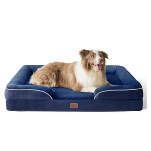 Bedsure L Plus Orthopedic Dog Bed for Large Dogs  Washable Dog Cat Bed Waterproof, L Plus Big Comfort Dogs Couch Sofa with Washable Removable Cover, Pet Bed with Nonskid Bottom, Blue Navy, 38"