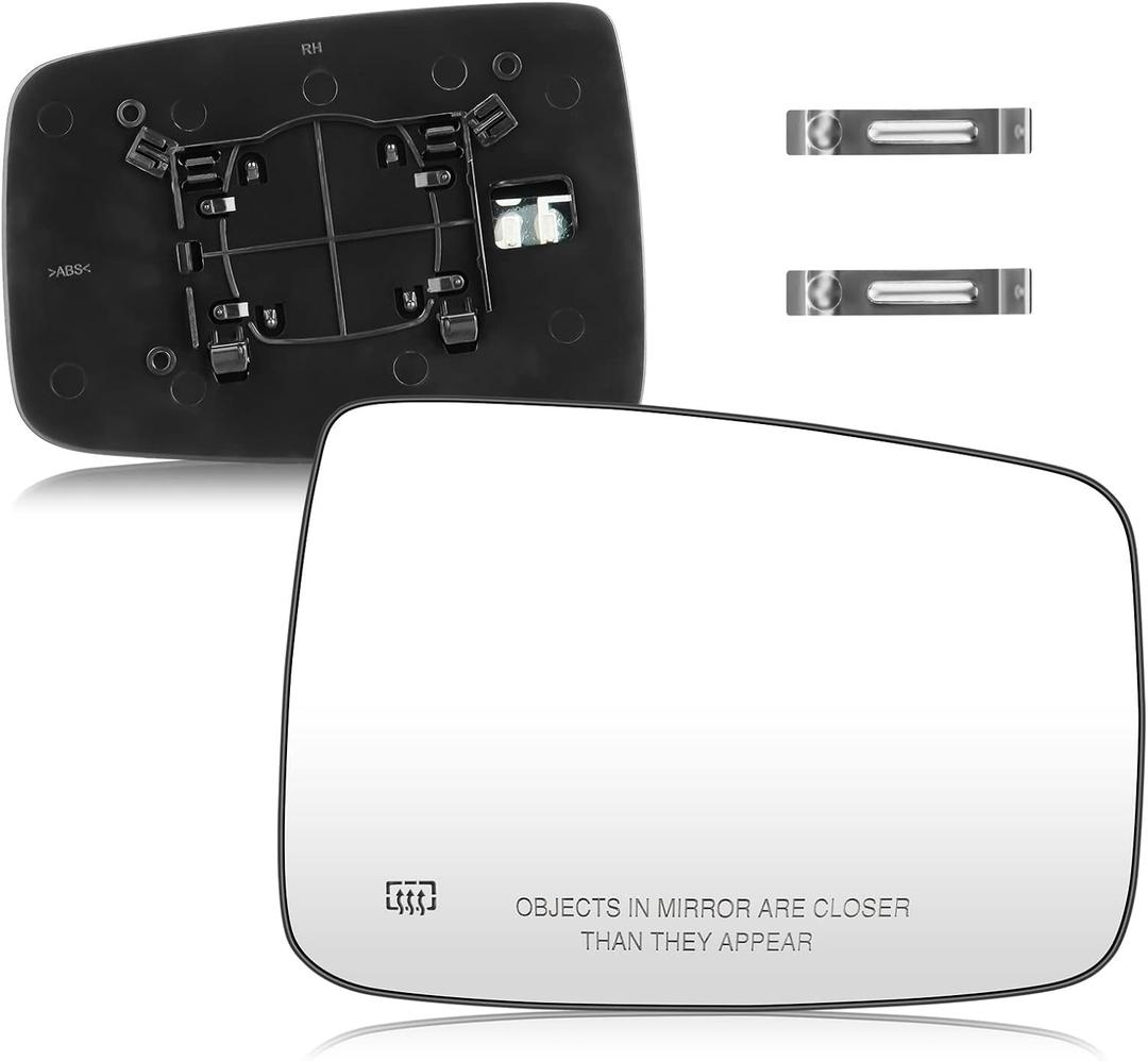 Passenger Right Side View Heated Mirror Glass Compatible with Dodge Ram 1500 2009-2017, Ram 2500 2010-2018 with Backing Plate, Replace for 68079363AA 68050299AA