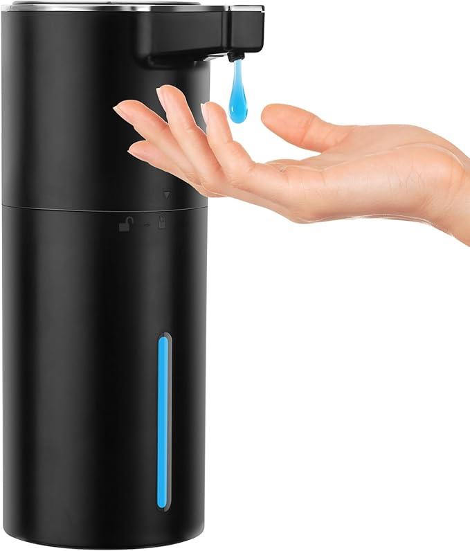 Automatic Soap Dispenser Liquid Touchless: 13.52oz/400ml Wall USB Rechargeable  4Level Adjustable Modern Electric Hand Soap Dispenser  Kitchen Bathroom Kids Family Black