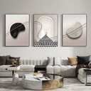 ARTFEB Beige and Black Large Framed Canvas Wall Art Set, Modern Wall Decor, Abstract Black and White Wall Painting, Neutral Nature Art Print for Living Room, Bedroom, Office, 20" X 28" X 3 pieces