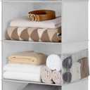 StorageWorks Hanging Closet Organizer, 3-Shelf Hanging Closet Shelves with Top Shelf, 15 "W x 12" D x 31" H, Extra-Large Space, Light Grey