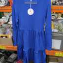 Anrabess Long-Sleeved Dress,  Blue Medium 