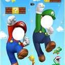 Mario Photo Door Banner Mario Face Photography Banner Background Mario Birthday Party Supplies