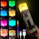 Light-up Wall Torch with Wall Mountable - 7 Color Desk Lamp,LED Torch Light with Wall Mount & Hand Held,USB Rechargeable Night Light for BoysBirthday Parties,Halloween Decor7 Colors