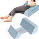 Positioning Wedge Pillow Side Sleeping Belt Connection, Limit Width Adjustable Bed Wedges Body Positioners for Back Pain Relief, Back Positioning Wedge for After Surgery, Anti Snoring (Lake blue)