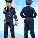 Police Costume for Kids Boys Cop Costume Outfit Set with Accessories Halloween Costumes for Cosplay Party