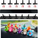Duck Holder for Jeep Wrangler,Metal Rubber Ducks Holder for Jeep Dash,Magnetic Duck Plugs for Dash Decorations,Adjustable Duck Mount for Jeep Dashboard,2 Pack(Black)
