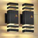Dusk to Dawn Outdoor Wall Lights, 2 Pack Up and Down Outdoor Lights for House, Waterproof Aluminum Exterior Lighting Fixtures for Porch Garage