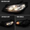 Huray Left Halogen Headlight Assembly Fit for Chrysler Pacifica 2017-2020 / Chrysler Voyager 2020-2024 LH OE Factory w/o Quad Headlamp Head Light Replacement for CH2502288 68228945AH Driver Side